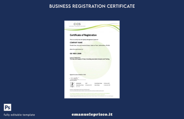 stile verificato Regno Unito Florida Chiudi certificato di registrazione Modello